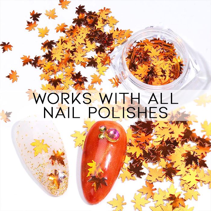 Fall Nail Idea Maple Leaf Nail Glitter Nail Every Day And Night 