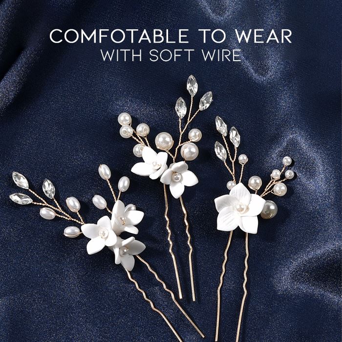 Simple & Elegant Floral Bridal Hair Comb Hair Styling Tools Every Day And Night 