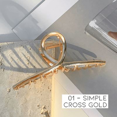 Metal Hair Claw Clips Apparel & Accessories Every Day And Night 1 - Simple Cross Gold 