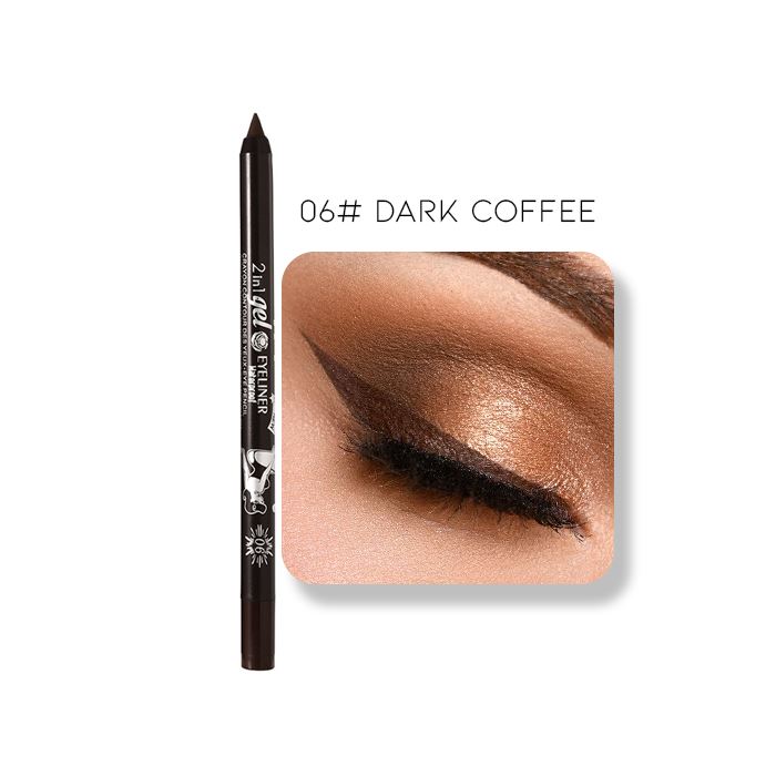 24HRS Waterproof Color Eyeliner Pencil Make-up Every Day And Night 06# Dark Coffee 1pc 