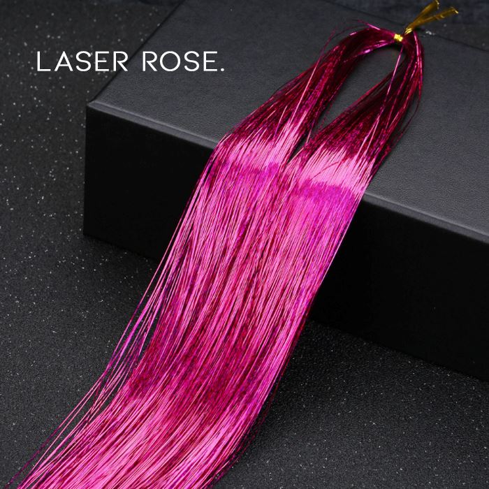 DIY Colorful Tinsel Hair (4 packs set) Hair Styling Tools Every Day And Night Laser Rose 