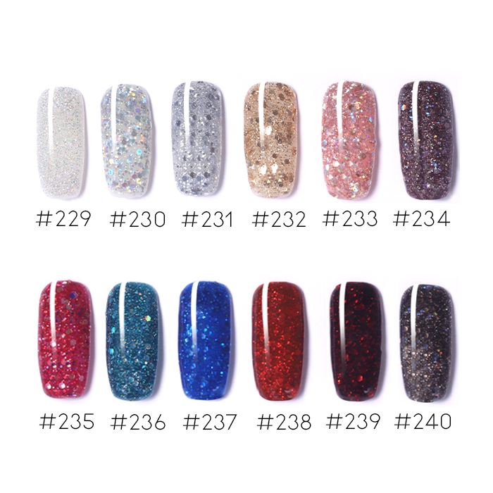 Color Gel Nail Polish (Large Glitter Collection) Every Day And Night #230 