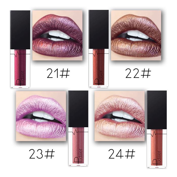 24HRS Waterproof Metallic Lip Gloss Morning Shades 21# 