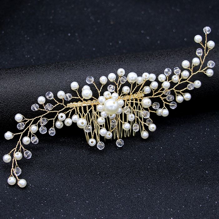 Simple & Elegant Pearl Bridal Hair Comb Hair Styling Tools Every Day And Night 