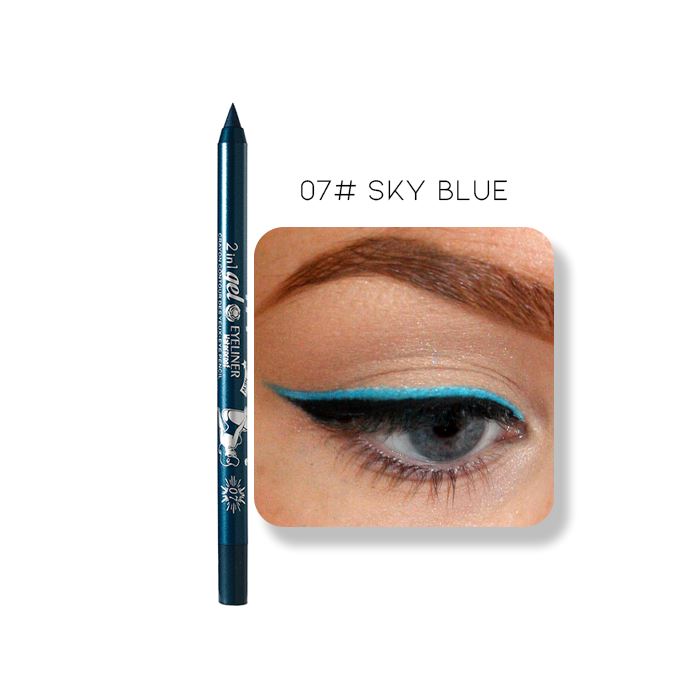 24HRS Waterproof Color Eyeliner Pencil Make-up Every Day And Night 07# Sky Blue 1pc 