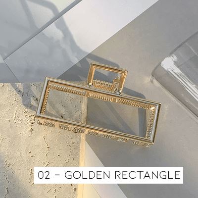 Metal Hair Claw Clips Apparel & Accessories Every Day And Night 2 - Golden Rectangle 