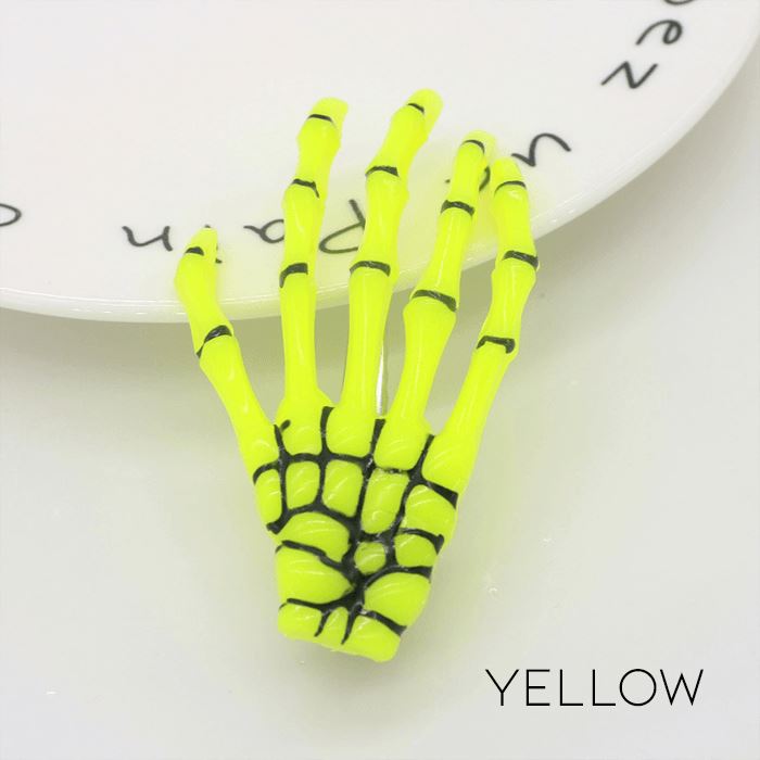 Skeleton Hand Hair Clips Hair Accessories Every Day And Night Yellow 