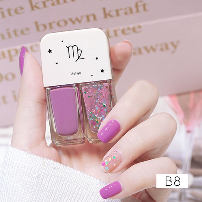 Zodiac Signs Nail Polish spring-hill-lane33 Puple Glitter Virgo 