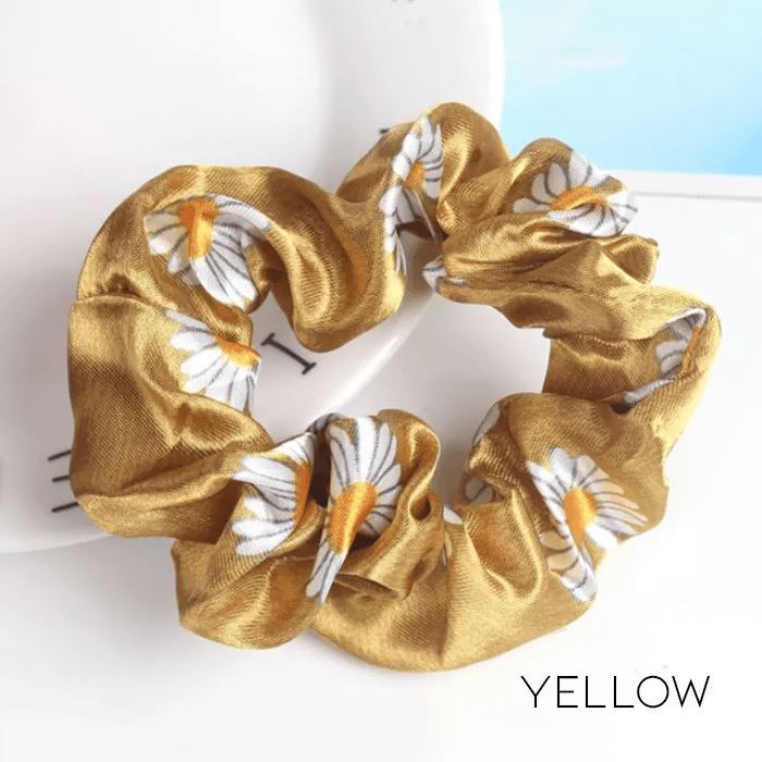 Silk Daisy Hair Scrunchies Hair Accessories Every Day And Night 