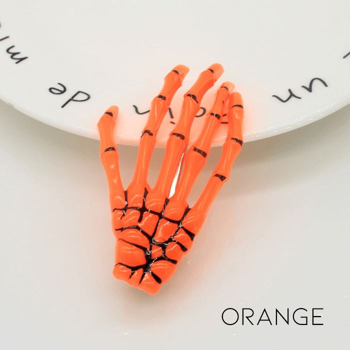 Skeleton Hand Hair Clips Hair Accessories Every Day And Night Orange 