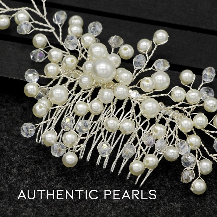 Simple & Elegant Pearl Bridal Hair Comb Hair Styling Tools Every Day And Night 