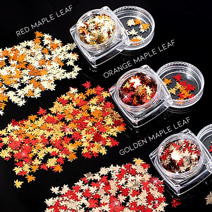 Fall Nail Idea Maple Leaf Nail Glitter Nail Every Day And Night 
