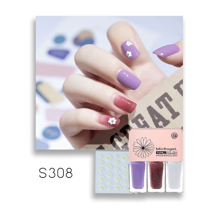 Peel-Off Nail Polish With Daisy Stickers spring-hill-lane33 S308 - Taro Mud Bo Bo Bo 