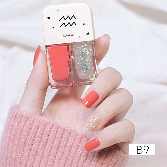 Zodiac Signs Nail Polish spring-hill-lane33 Pink Glitter Aquarius 