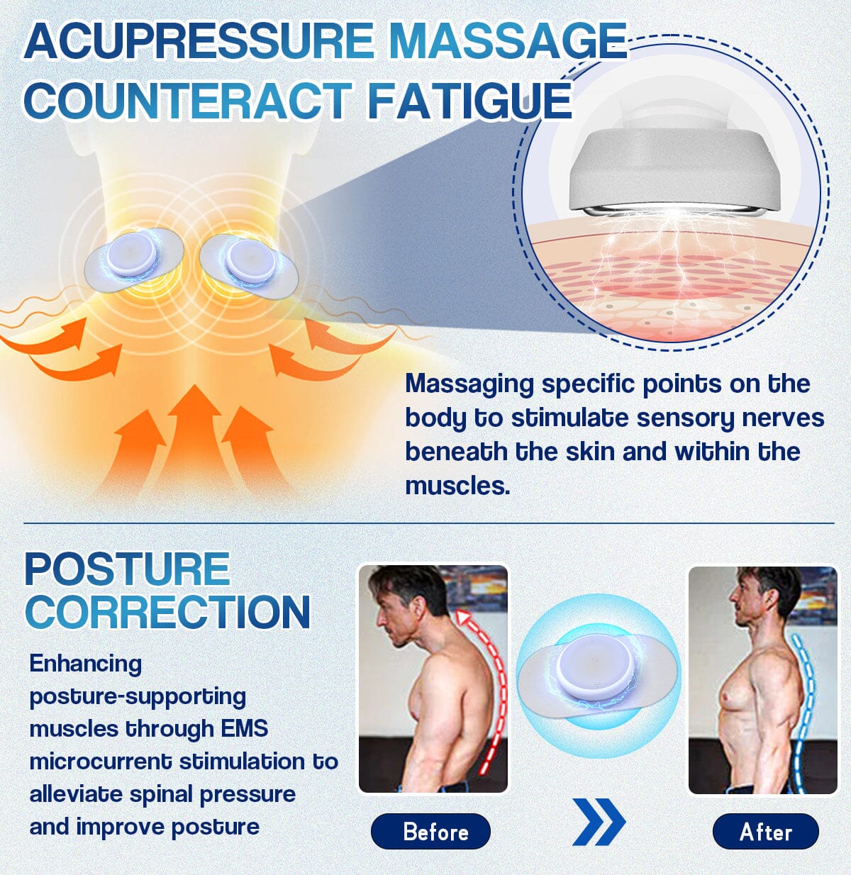 Lyseemin™ EMS Thérapie de stimulation musculaire électrique - Masseur portable intelligent