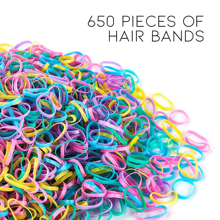 Damage Free Rubber Bands (650 pcs) Hair Accessories Every Day And Night 