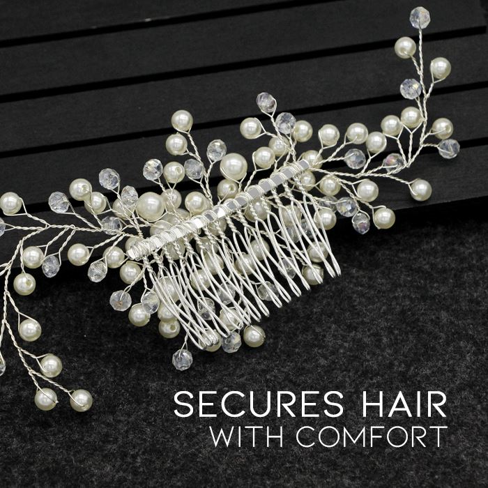 Simple & Elegant Pearl Bridal Hair Comb Hair Styling Tools Every Day And Night 