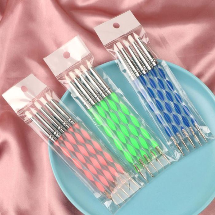 Nail Art Silicone Tip Pen 5 Pcs Set Nail Every Day And Night 