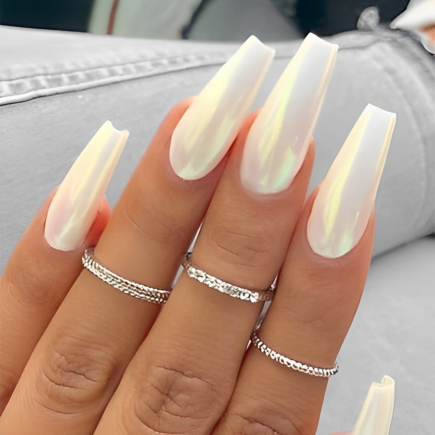 Pearl Nail Art White Wedding Nail Chrome Powder Nail Every Day And Night 