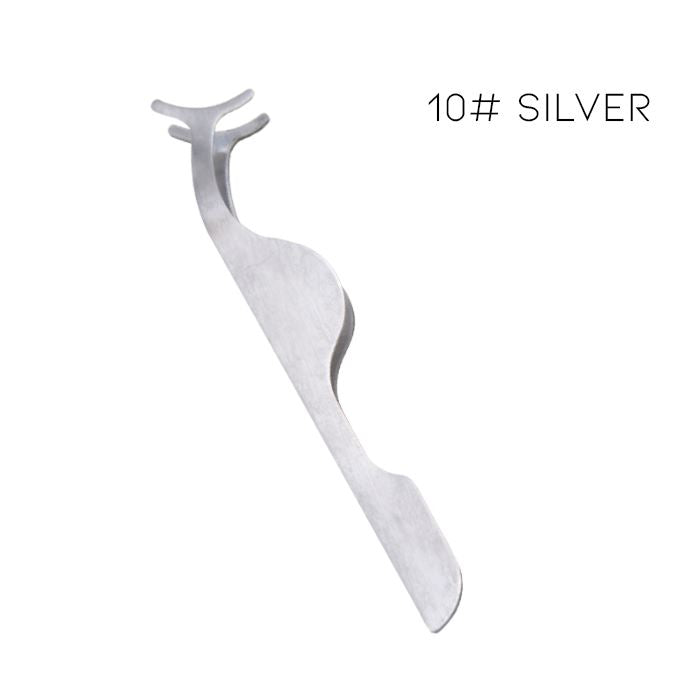 False Lashes Tweezers Make-up Every Day And Night 10# Silver 1pc 