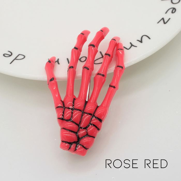 Skeleton Hand Hair Clips Hair Accessories Every Day And Night Rose Red 