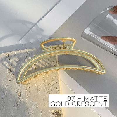 Metal Hair Claw Clips Apparel & Accessories Every Day And Night 7 - Matte Gold Crescent 