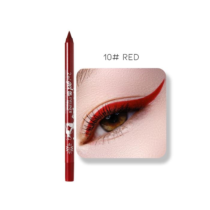 24HRS Waterproof Color Eyeliner Pencil Make-up Every Day And Night 10# Red 1pc 