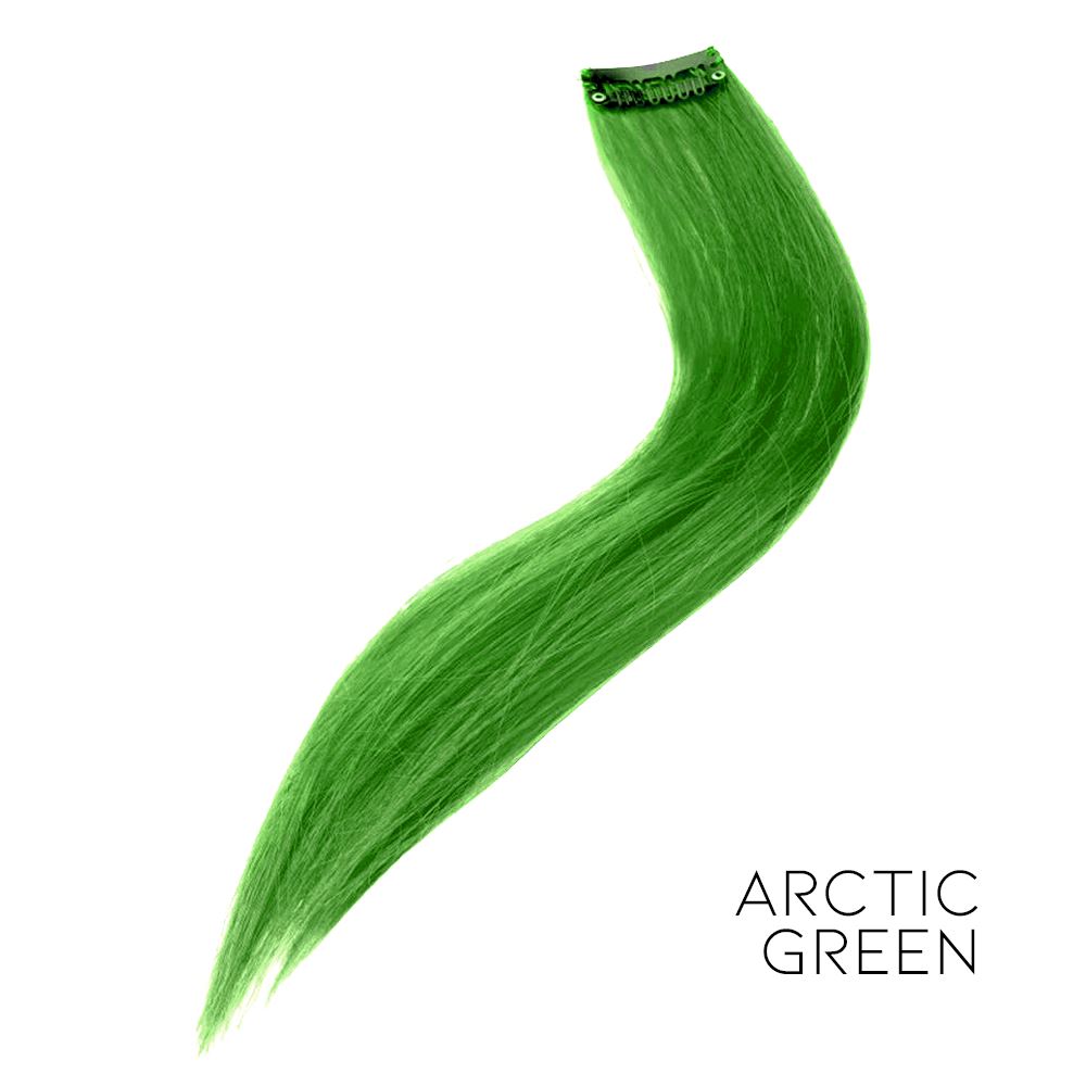 Highlight-Coloured Hair Piece Morning Shades Arctic Green 