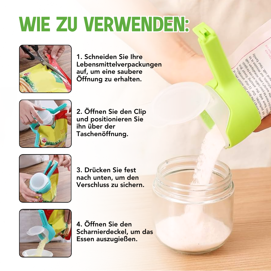Siegel Pour Lebensmittel-Lagerung Tasche Klipp