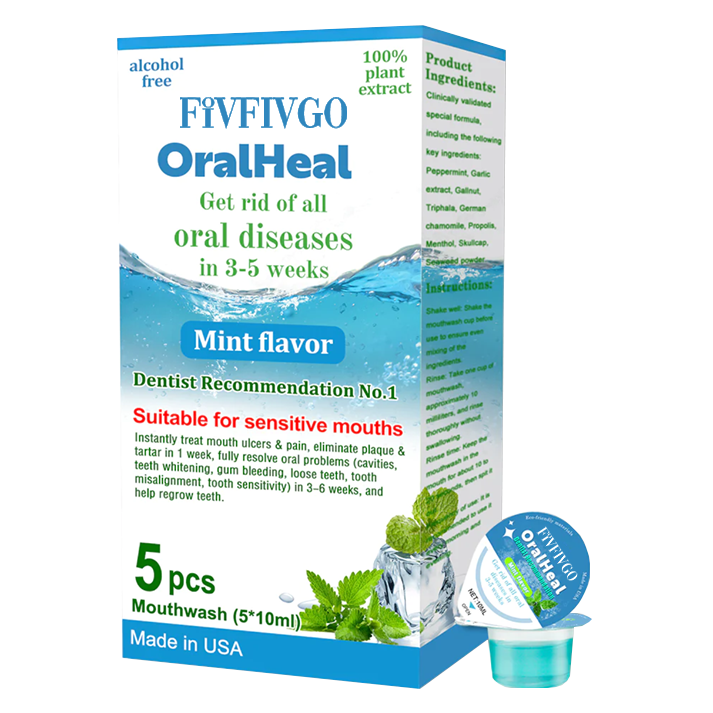 Fivfivgo™ OralHeal Mundwasser – entfernt Zahnstein, hellt die Zähne auf, beugt Mundgeschwüren und Karies vor und behandelt sie, beseitigt Mundgeruch