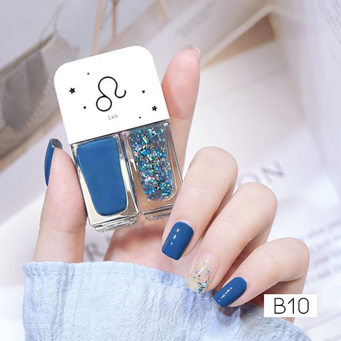 Zodiac Signs Nail Polish spring-hill-lane33 Blue Glitter Leo 