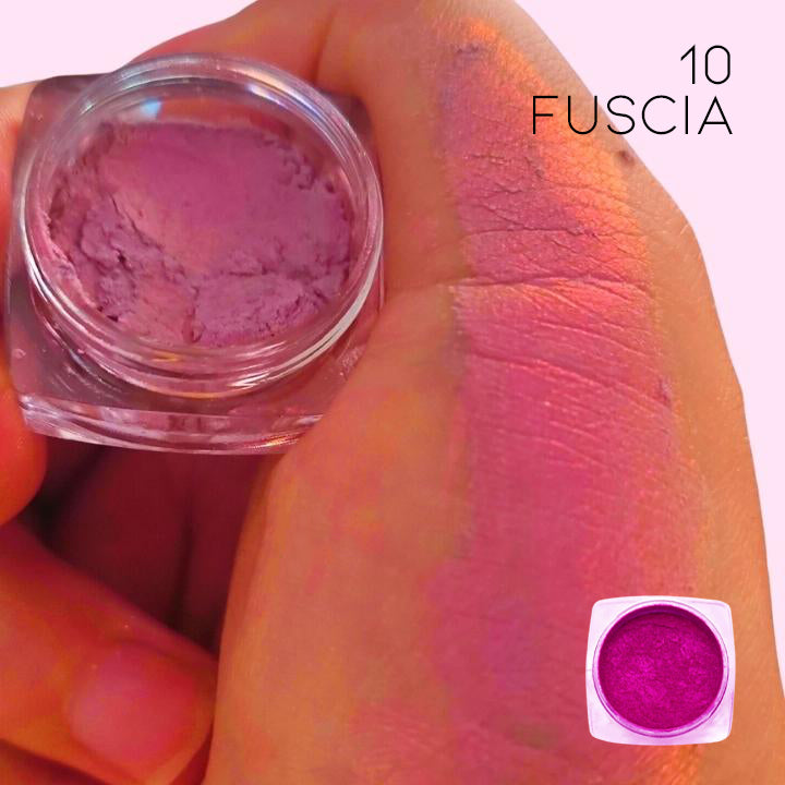 Color Reflect Multichrome Eyeshadow Powder Make-up Every Day And Night 10 Fuscia 1PC 