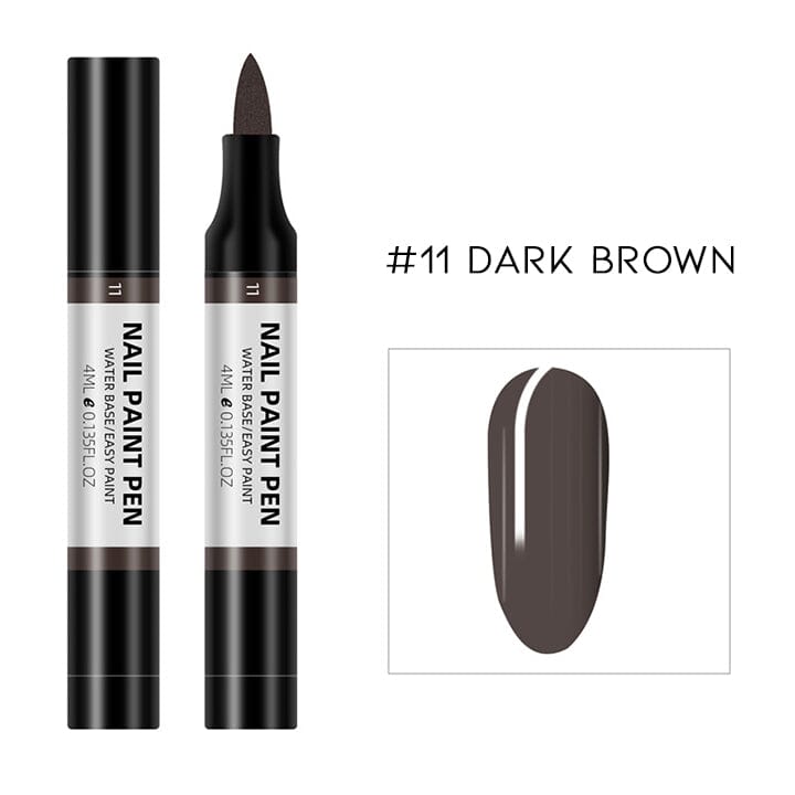Easy Nail Polish Paint On Pen Nail Every Day And Night #11 Dark Brown 