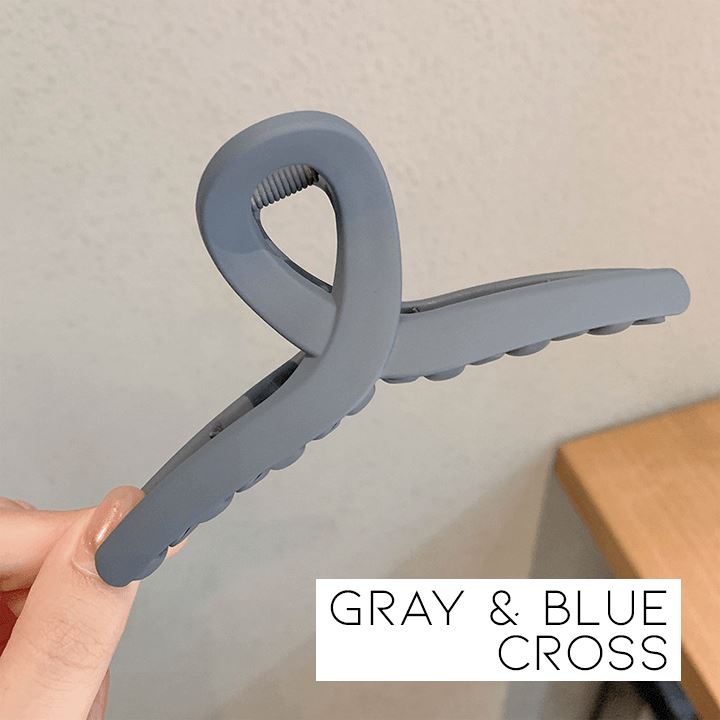 Elegant Hair Claw Clips Apparel & Accessories Every Day And Night Gray and Blue Cross 