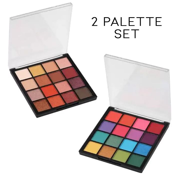 Rainbow 16 Shades Eyeshadow Palette Make-up Every Day And Night 2 Palette-Set (50% OFF) $18 Each 