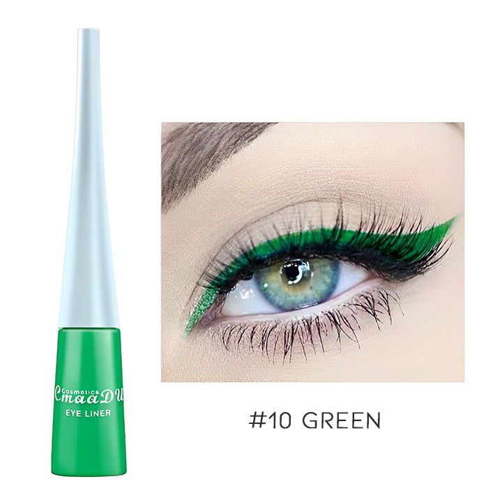 Super Pigmented Color Liquid Eyeliner Make-up Every Day And Night #10 Green 1 pc 