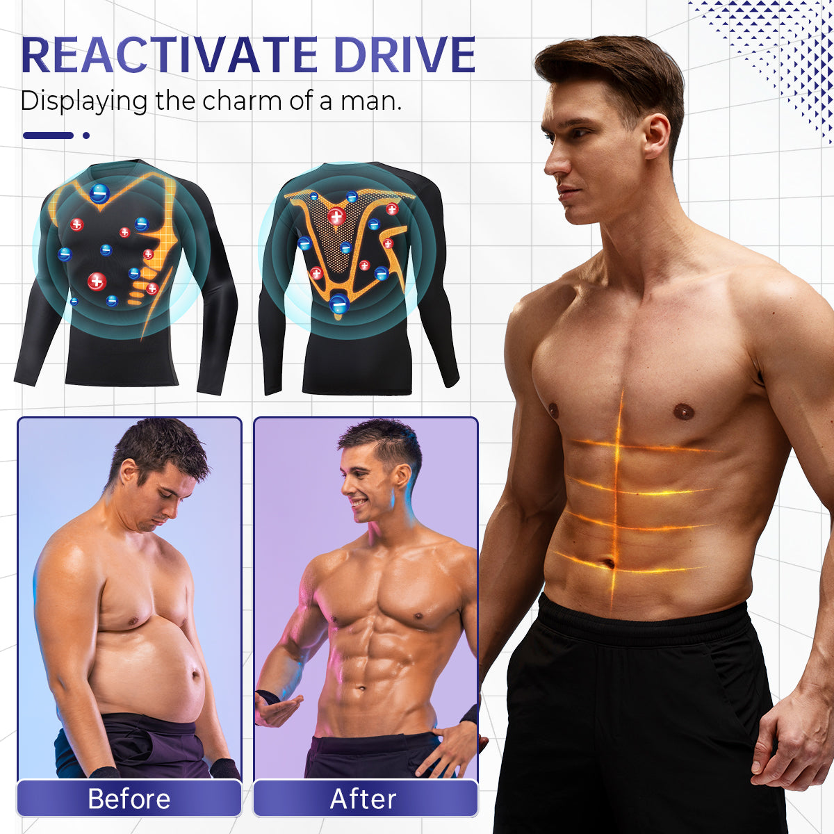 Fivfivgo™ Far-Infrared Tourmaline Magnetic Mens Undershirt