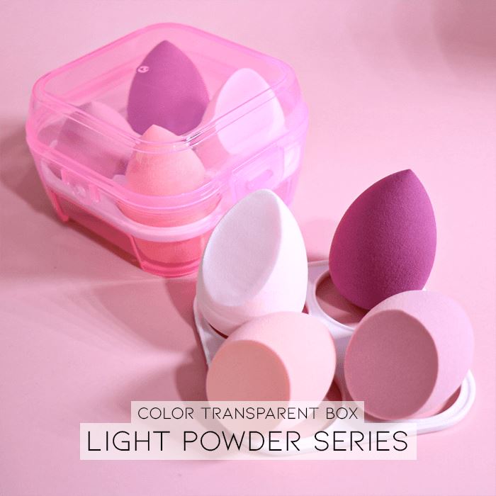 Soft Makeup Sponge Morning Shades Color Transparent Box Light Powder Series 