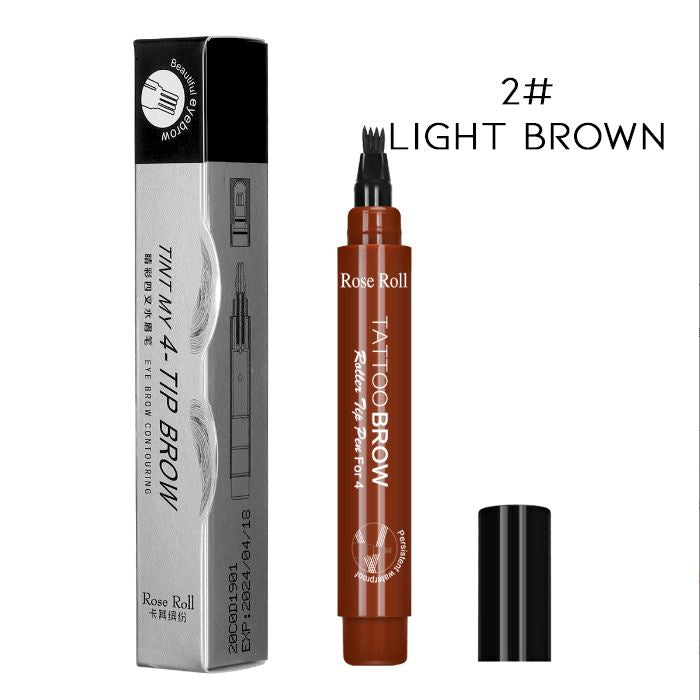 4-point Multi-Use Beard Filler Pen Hair Styling Tools Every Day And Night 2# Light Brown 1pc 