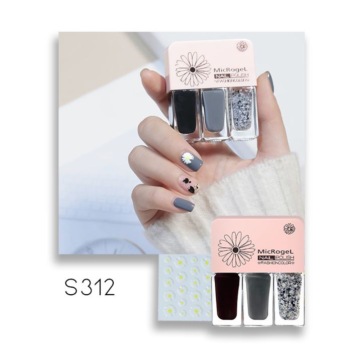 Peel-Off Nail Polish With Daisy Stickers spring-hill-lane33 S312 - Pure Black Bubble 