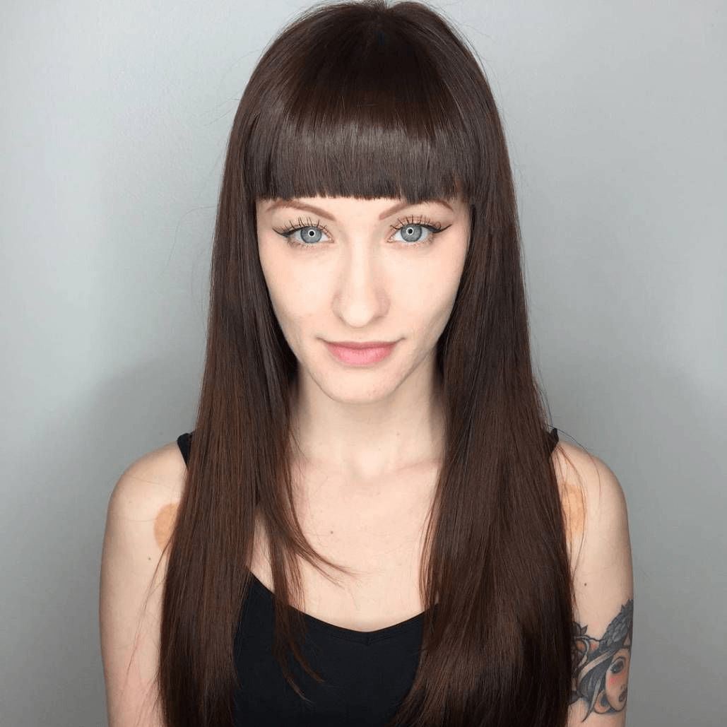 Straight Long Clip-in Hair Topper with bangs Morning Shades 