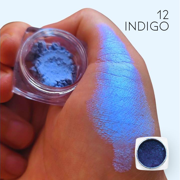 Color Reflect Multichrome Eyeshadow Powder Make-up Every Day And Night 12 Indigo 1PC 