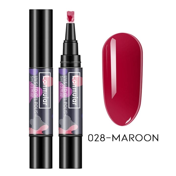 Instant Nail Gel Paint On Brush Pen Every Day And Night 028 - Maroon 