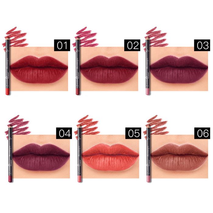 12HRS Waterproof Lipliner 12 pcs set Morning Shades 