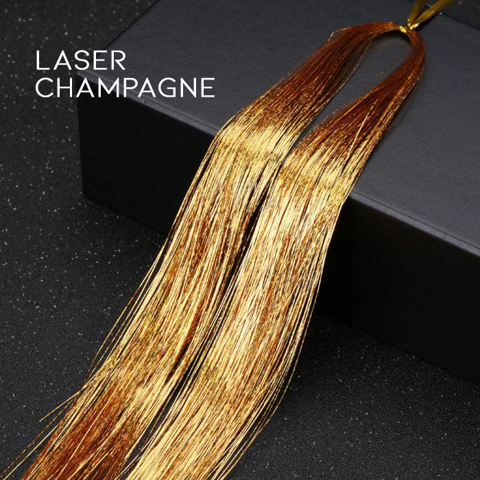 DIY Colorful Tinsel Hair (4 packs set) Hair Styling Tools Every Day And Night Laser Champagne 