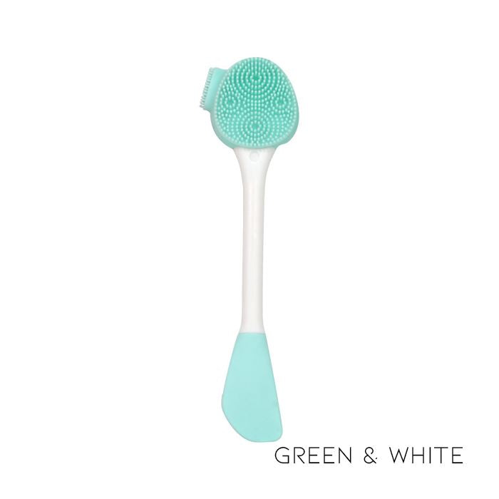 Silicone Face Cleaning Brush Facial Cleansers Every Day And Night Green and White 