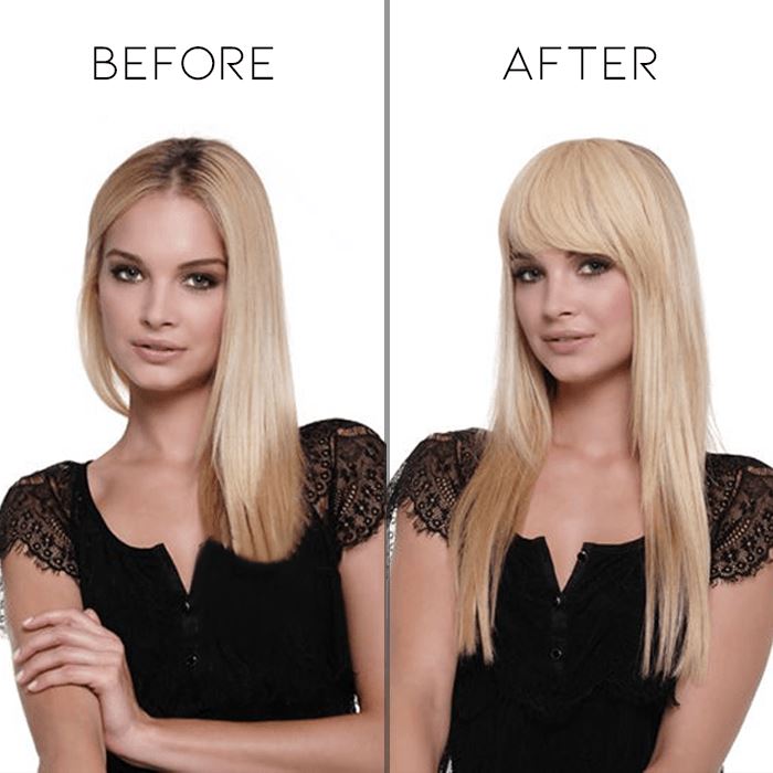 Straight Long Clip-in Hair Topper with bangs Morning Shades 