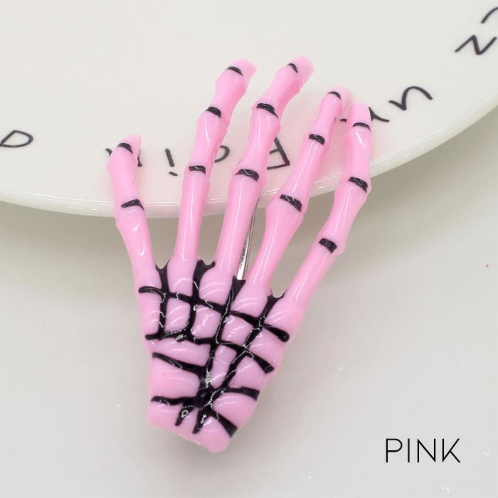 Skeleton Hand Hair Clips Hair Accessories Every Day And Night Pink 