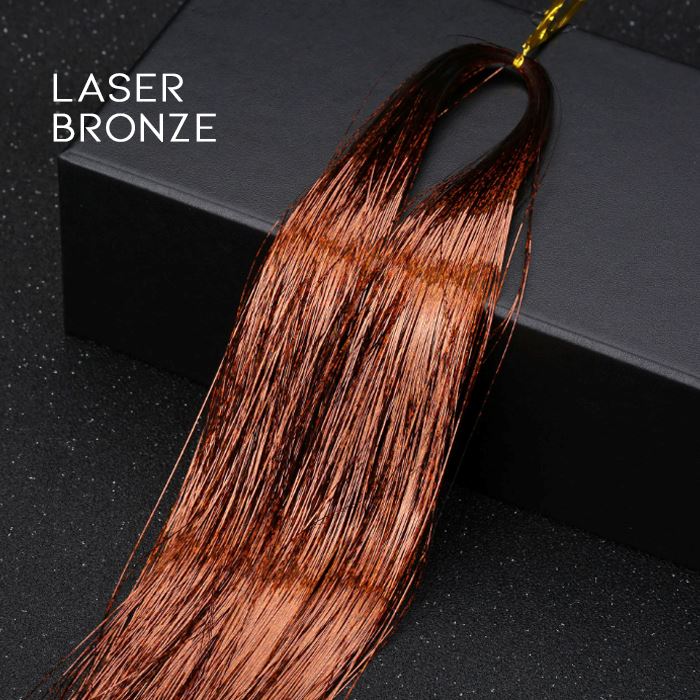 DIY Colorful Tinsel Hair (4 packs set) Hair Styling Tools Every Day And Night Laser Bronze 