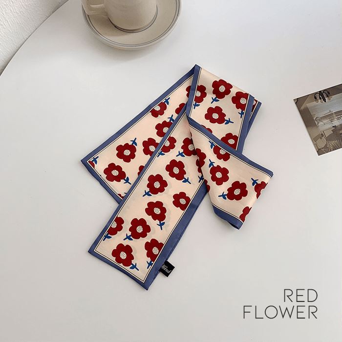 Head Silk Scarfs Scarves & Shawls Every Day And Night Red Flower 